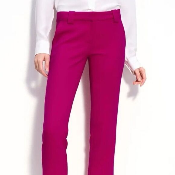 New Paige Black Label Paige 'Gilmore' Crop Slim Leg Pants Fushia Sz 2 - Picture 4 of 9